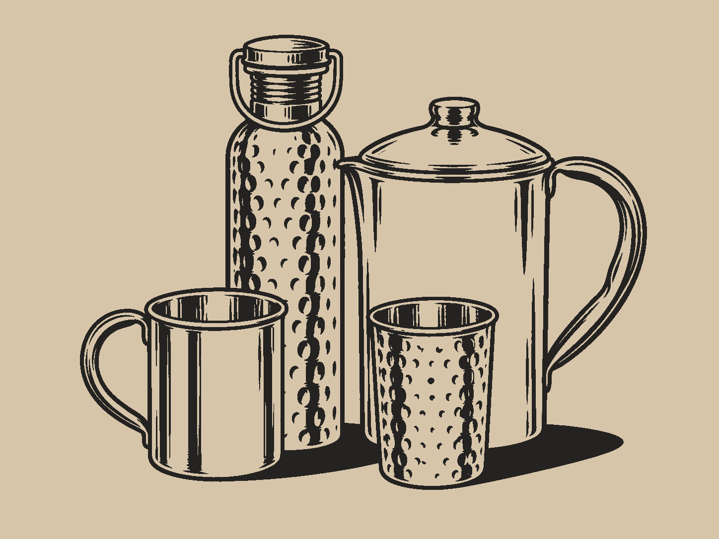 Art de boire: Bouteilles, mugs, gobelets et carafes