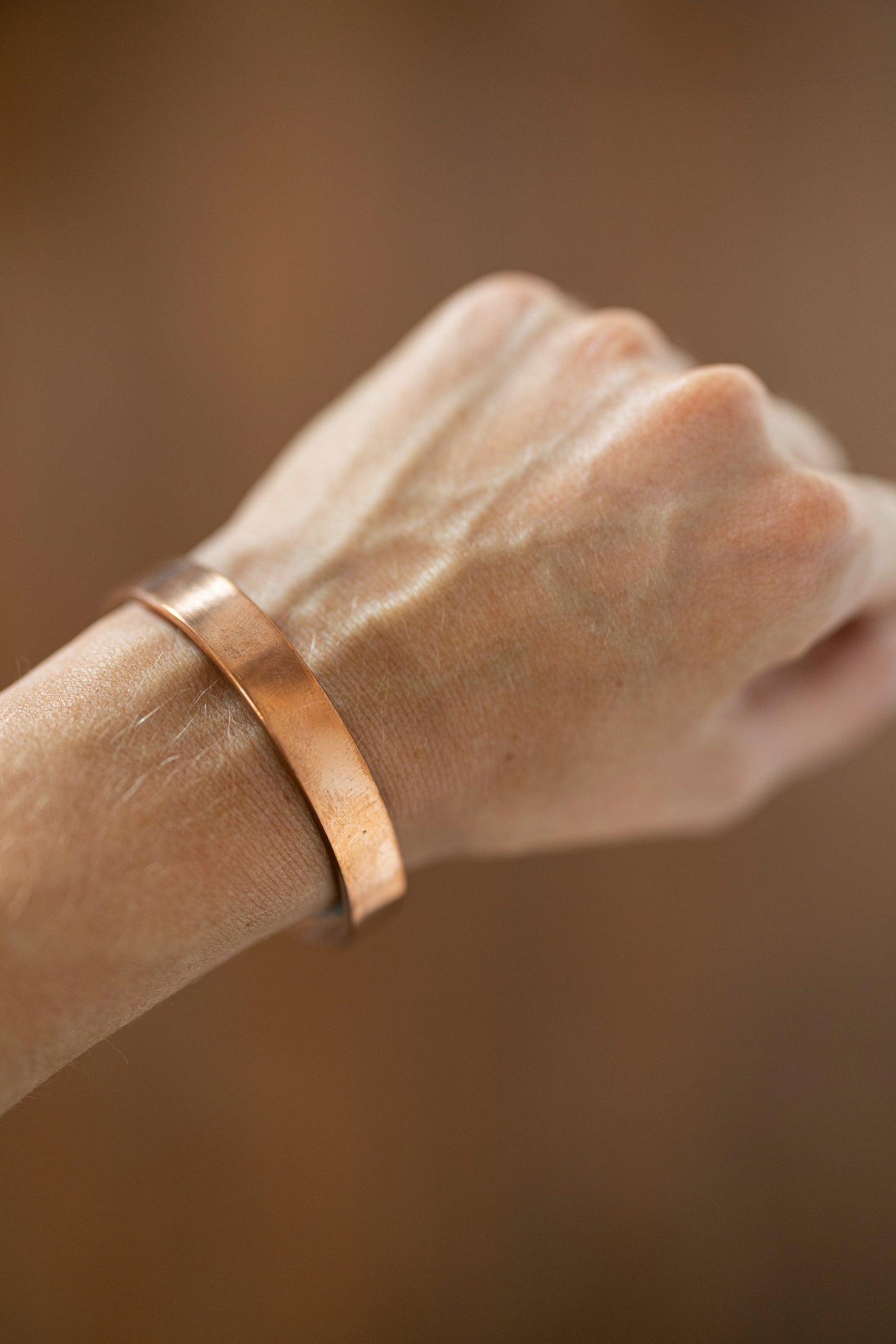 Kopero Premium Bracelet en Cuivre Lisse, 100 % cuivre pur, ajusté au poignet