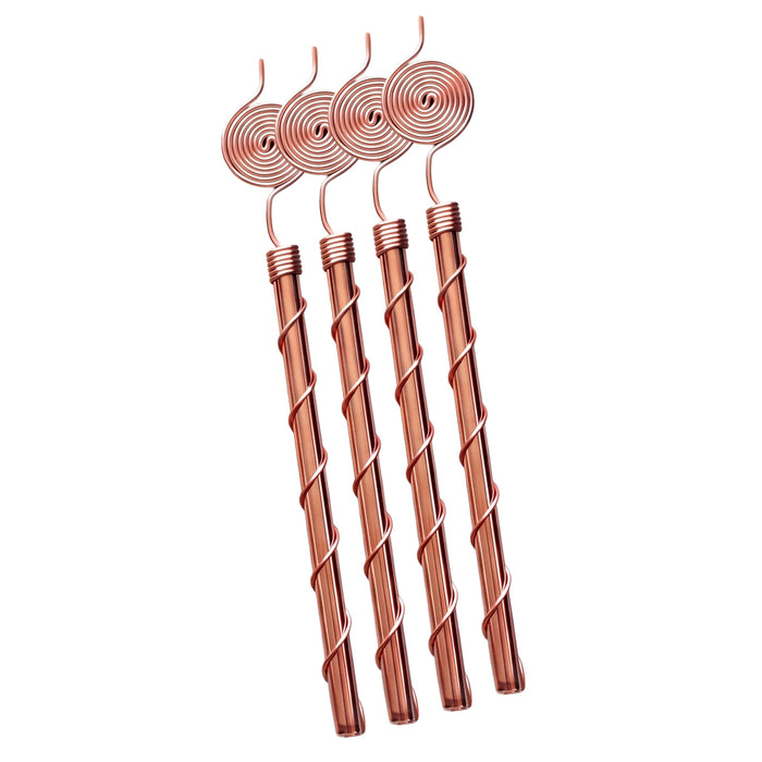 Antennes d'électroculture en cuivre Kopero de 30 cm, quatre antennes en cuivre pur, photo produit sur fond blanc