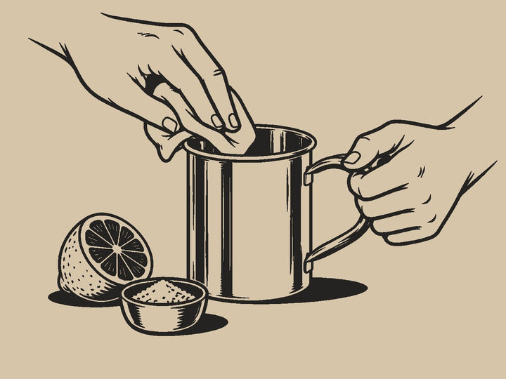 Nettoie d'abord le mug