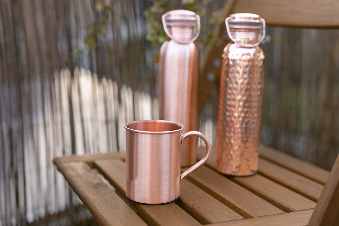 Mug en cuivre Kopero Premium Lisse avec gourdes en cuivre Lisse et Martelée de la collection Kopero