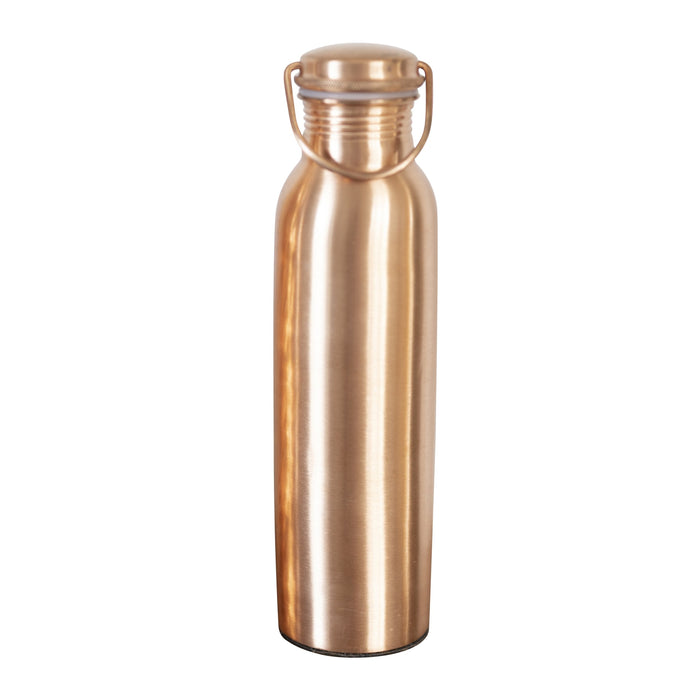 Bouteille d'eau en cuivre Kopero Lisse de 900 ml en cuivre pur, photo produit sur fond blanc