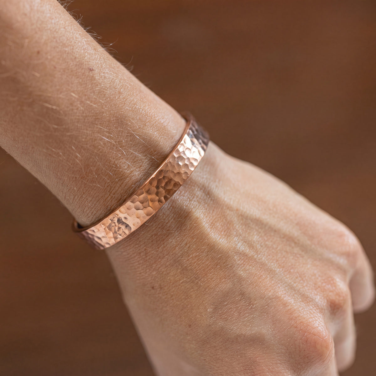 Kopero Premium Bracelet en Cuivre Martelé, 100 % cuivre pur avec finition martelée