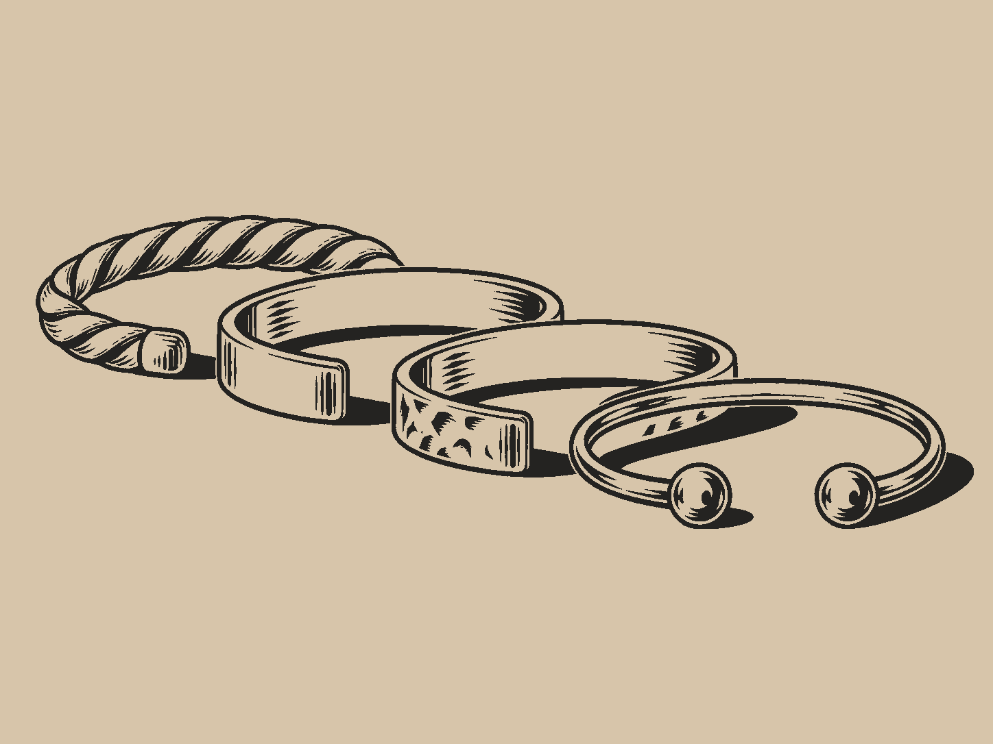 Bracelets: Quatre finitions